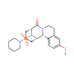 COc1ccc2c(c1)CCN1C(=O)[C@H]3CCC[C@@H]([C@@H]21)N3S(=O)(=O)N1CCCCC1 ZINC000013681470