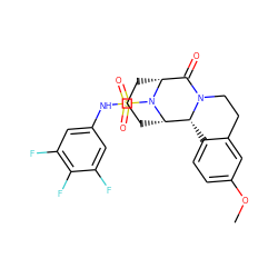 COc1ccc2c(c1)CCN1C(=O)[C@H]3CCC[C@@H]([C@@H]21)N3S(=O)(=O)Nc1cc(F)c(F)c(F)c1 ZINC000013681461