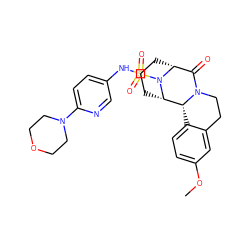 COc1ccc2c(c1)CCN1C(=O)[C@H]3CCC[C@@H]([C@@H]21)N3S(=O)(=O)Nc1ccc(N2CCOCC2)nc1 ZINC000013681481