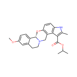 COc1ccc2c(c1)CCN1Cc3c(ccc4[nH]c(C)c(C(=O)OC(C)C)c34)O[C@@H]21 ZINC000026148329