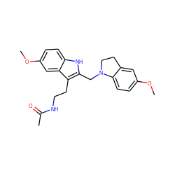 COc1ccc2c(c1)CCN2Cc1[nH]c2ccc(OC)cc2c1CCNC(C)=O ZINC000040393041