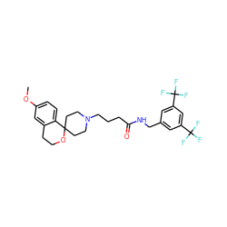 COc1ccc2c(c1)CCOC21CCN(CCCC(=O)NCc2cc(C(F)(F)F)cc(C(F)(F)F)c2)CC1 ZINC000473110877