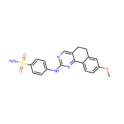 COc1ccc2c(c1)CCc1cnc(Nc3ccc(S(N)(=O)=O)cc3)nc1-2 ZINC000049785840