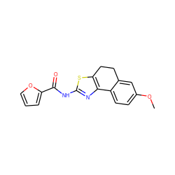 COc1ccc2c(c1)CCc1sc(NC(=O)c3ccco3)nc1-2 ZINC000000081603