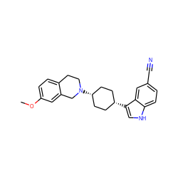 COc1ccc2c(c1)CN([C@H]1CC[C@@H](c3c[nH]c4ccc(C#N)cc43)CC1)CC2 ZINC000100804247