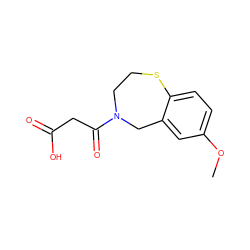 COc1ccc2c(c1)CN(C(=O)CC(=O)O)CCS2 ZINC000035283515