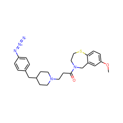 COc1ccc2c(c1)CN(C(=O)CCN1CCC(Cc3ccc(N=[N+]=[N-])cc3)CC1)CCS2 ZINC000035284305