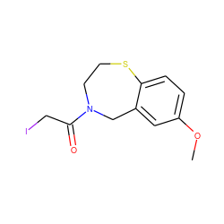 COc1ccc2c(c1)CN(C(=O)CI)CCS2 ZINC000136947026