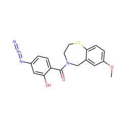 COc1ccc2c(c1)CN(C(=O)c1ccc(N=[N+]=[N-])cc1O)CCS2 ZINC000035283519