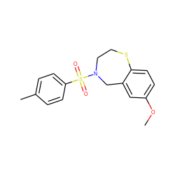 COc1ccc2c(c1)CN(S(=O)(=O)c1ccc(C)cc1)CCS2 ZINC000035283042