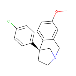 COc1ccc2c(c1)CN1CC[C@@]2(c2ccc(Cl)cc2)C1 ZINC000114349184