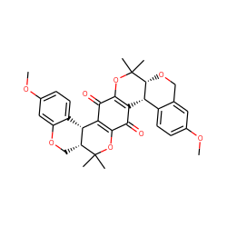 COc1ccc2c(c1)CO[C@@H]1[C@H]2C2=C(OC1(C)C)C(=O)C1=C(OC(C)(C)[C@@H]3COc4cc(OC)ccc4[C@H]13)C2=O ZINC000044350826