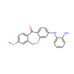 COc1ccc2c(c1)COc1cc(Nc3ccccc3N)ccc1C2=O ZINC000103273357