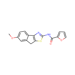 COc1ccc2c(c1)Cc1sc(NC(=O)c3ccco3)nc1-2 ZINC000002493315