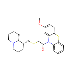 COc1ccc2c(c1)N(C(=O)CSC[C@@H]1CCCN3CCCC[C@H]13)c1ccccc1S2 ZINC000071282229