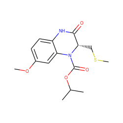 COc1ccc2c(c1)N(C(=O)OC(C)C)[C@@H](CSC)C(=O)N2 ZINC000005963040