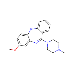 COc1ccc2c(c1)N=C(N1CCN(C)CC1)c1ccccc1N2 ZINC000053150568