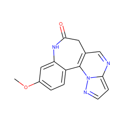 COc1ccc2c(c1)NC(=O)Cc1cnc3ccnn3c1-2 ZINC000045358022