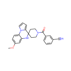 COc1ccc2c(c1)NC1(CCN(C(=O)c3cccc(C#N)c3)CC1)c1cccn1-2 ZINC000299829936