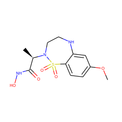 COc1ccc2c(c1)NCCN([C@H](C)C(=O)NO)S2(=O)=O ZINC000013518112