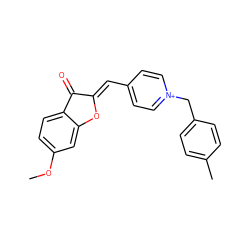 COc1ccc2c(c1)O/C(=C\c1cc[n+](Cc3ccc(C)cc3)cc1)C2=O ZINC000058591850