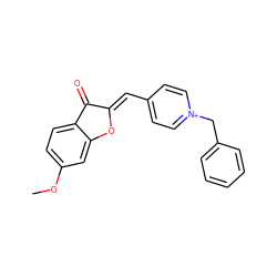 COc1ccc2c(c1)O/C(=C\c1cc[n+](Cc3ccccc3)cc1)C2=O ZINC000058582563