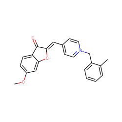 COc1ccc2c(c1)O/C(=C\c1cc[n+](Cc3ccccc3C)cc1)C2=O ZINC000058575636