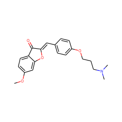 COc1ccc2c(c1)O/C(=C\c1ccc(OCCCN(C)C)cc1)C2=O ZINC000299862925