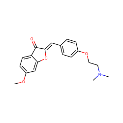 COc1ccc2c(c1)O/C(=C\c1ccc(OCCN(C)C)cc1)C2=O ZINC000299867883