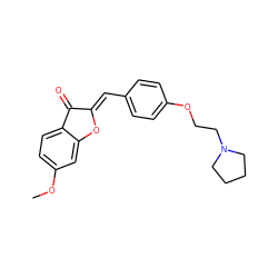 COc1ccc2c(c1)O/C(=C\c1ccc(OCCN3CCCC3)cc1)C2=O ZINC000299857555