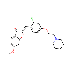 COc1ccc2c(c1)O/C(=C\c1ccc(OCCN3CCCCC3)cc1Cl)C2=O ZINC000299858694