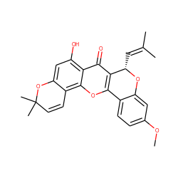 COc1ccc2c(c1)O[C@@H](C=C(C)C)c1c-2oc2c3c(cc(O)c2c1=O)OC(C)(C)C=C3 ZINC000013429500