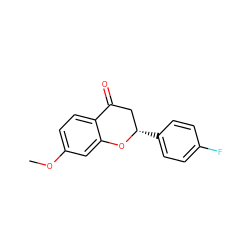 COc1ccc2c(c1)O[C@@H](c1ccc(F)cc1)CC2=O ZINC000045358353