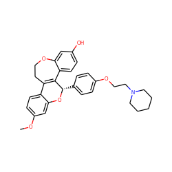 COc1ccc2c(c1)O[C@@H](c1ccc(OCCN3CCCCC3)cc1)C1=C2CCOc2cc(O)ccc21 ZINC000049089667