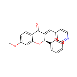 COc1ccc2c(c1)O[C@H](c1ccccc1)/C(=C\c1ccncc1)C2=O ZINC000013440288