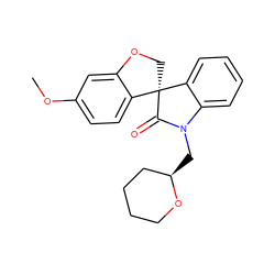 COc1ccc2c(c1)OC[C@]21C(=O)N(C[C@@H]2CCCCO2)c2ccccc21 ZINC000103177630