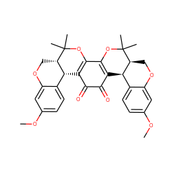 COc1ccc2c(c1)OC[C@H]1[C@@H]2C2=C(OC1(C)C)C1=C(C(=O)C2=O)[C@@H]2c3ccc(OC)cc3OC[C@@H]2C(C)(C)O1 ZINC000044304990