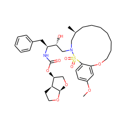 COc1ccc2c(c1)OCCCCCCC[C@H](C)CN(C[C@@H](O)[C@H](Cc1ccccc1)NC(=O)O[C@H]1CO[C@H]3OCC[C@@H]13)S2(=O)=O ZINC000049710116