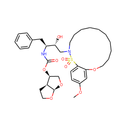 COc1ccc2c(c1)OCCCCCCCCCCN(C[C@@H](O)[C@H](Cc1ccccc1)NC(=O)O[C@H]1CO[C@H]3OCC[C@@H]13)S2(=O)=O ZINC000049722748