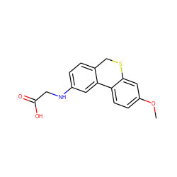 COc1ccc2c(c1)SCc1ccc(NCC(=O)O)cc1-2 ZINC000653700760