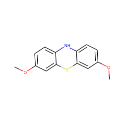 COc1ccc2c(c1)Sc1cc(OC)ccc1N2 ZINC000003160146