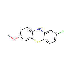 COc1ccc2c(c1)Sc1ccc(Cl)cc1N2 ZINC000000402120