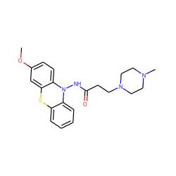 COc1ccc2c(c1)Sc1ccccc1N2NC(=O)CCN1CCN(C)CC1 ZINC000073142095