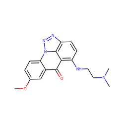 COc1ccc2c(c1)c(=O)c1c(NCCN(C)C)ccc3nnn2c31 ZINC000005732922