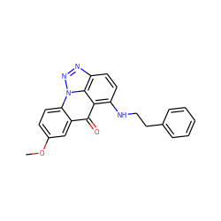 COc1ccc2c(c1)c(=O)c1c(NCCc3ccccc3)ccc3nnn2c31 ZINC000101321756