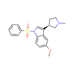 COc1ccc2c(c1)c([C@H]1CCN(C)C1)cn2S(=O)(=O)c1ccccc1 ZINC000072176894