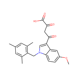 COc1ccc2c(c1)c(C(=O)CC(=O)C(=O)O)cn2Cc1c(C)cc(C)cc1C ZINC000169312662