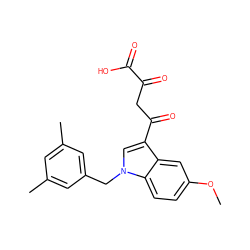 COc1ccc2c(c1)c(C(=O)CC(=O)C(=O)O)cn2Cc1cc(C)cc(C)c1 ZINC000169312661