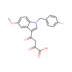 COc1ccc2c(c1)c(C(=O)CC(=O)C(=O)O)cn2Cc1ccc(F)cc1 ZINC000101029401