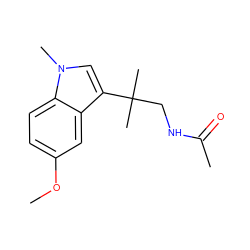 COc1ccc2c(c1)c(C(C)(C)CNC(C)=O)cn2C ZINC000035875190